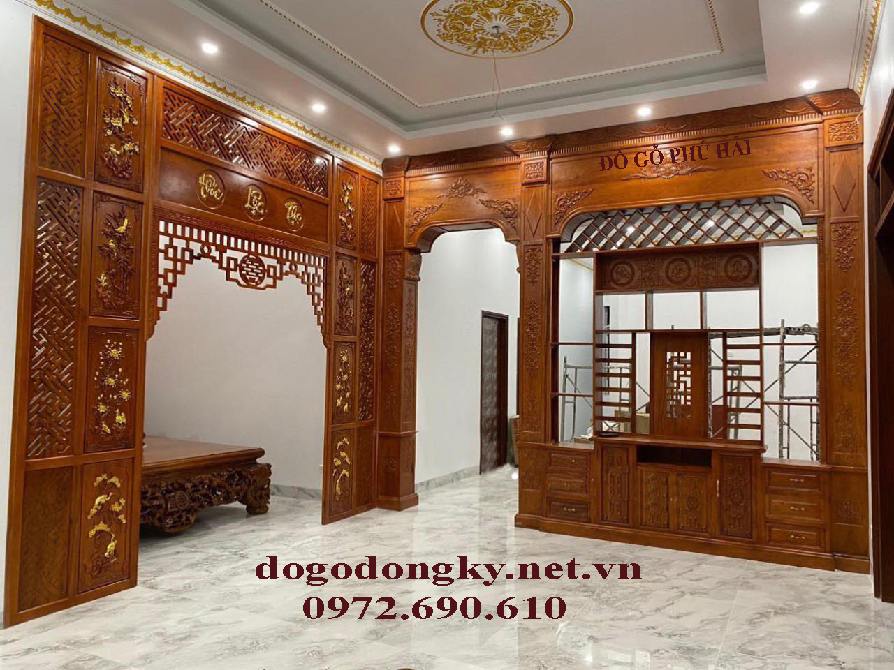 Vách gỗ ngăn phòng
